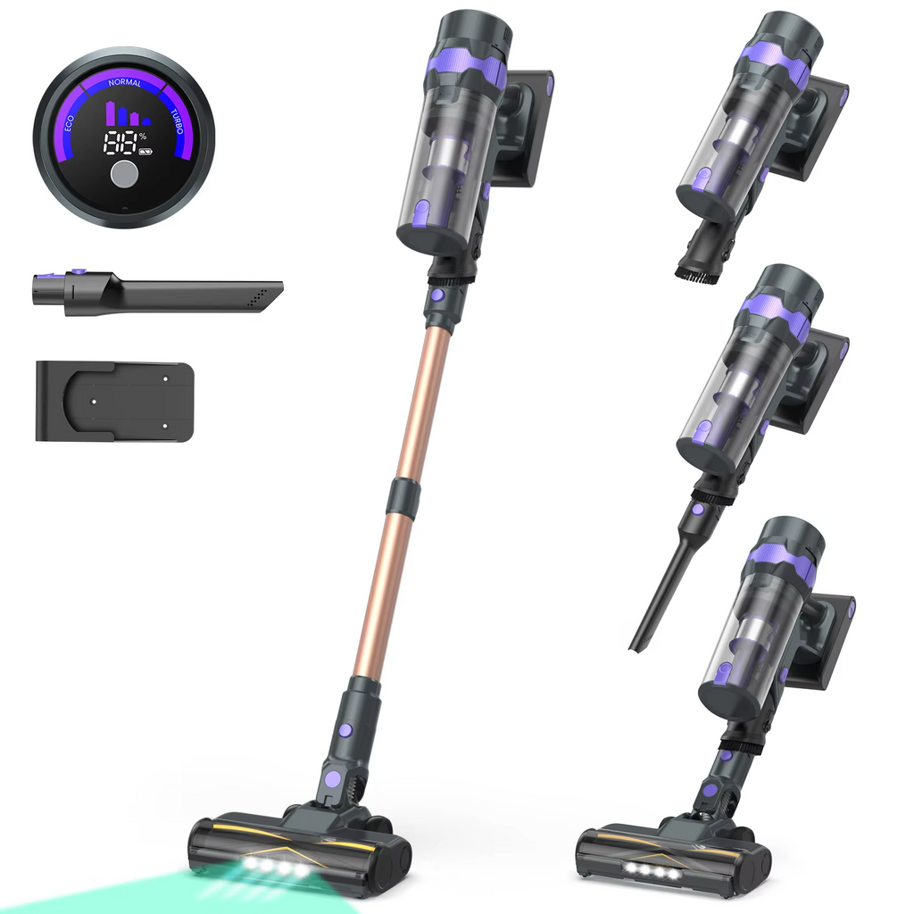 YISORA V2 Cordless Vacuum Cleaner, 80Kpa Powerful Suction, Up to 75 Min Runtime, LED Display Stick Vacuum