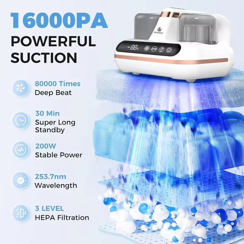 5-in-1 Cordless Vacuum Cleaner with UV-C Light, 16Kpa Suction, Low Noise, Ideal for Dust and Pet Hair