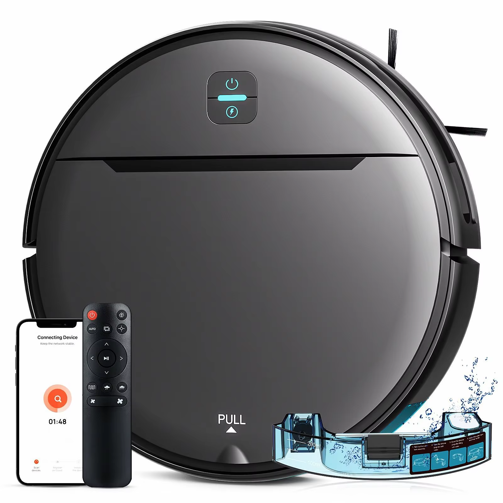 Automatic recharging sweeping robot household sweeping, sucking and mopping all-in-one vacuum cleaner with voice remote control
