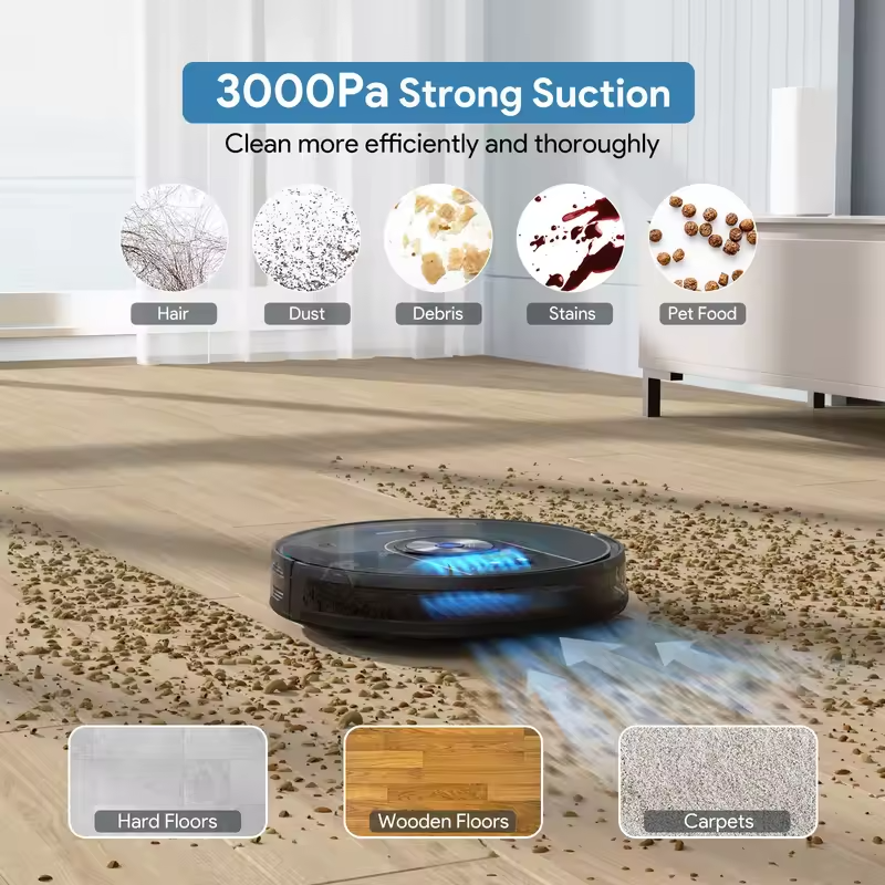 Smart Robot Vacuum Cleaner for Home Efficient Floor Cleaning with Water Filter for Garages