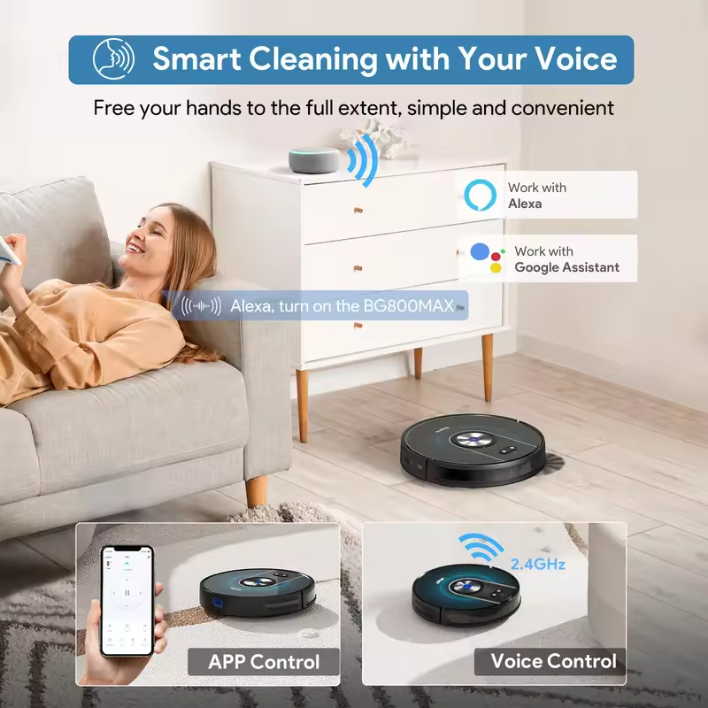 Smart Robot Vacuum Cleaner for Home Efficient Floor Cleaning with Water Filter for Garages
