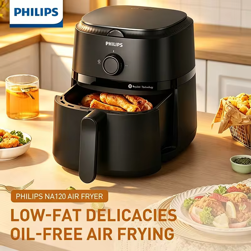 Philips Na120 Air Fryer Household 4.2L Non Stick Coated Electric Fryer Non Stick Inner Liner Easy Clean Essential Home Kitchens