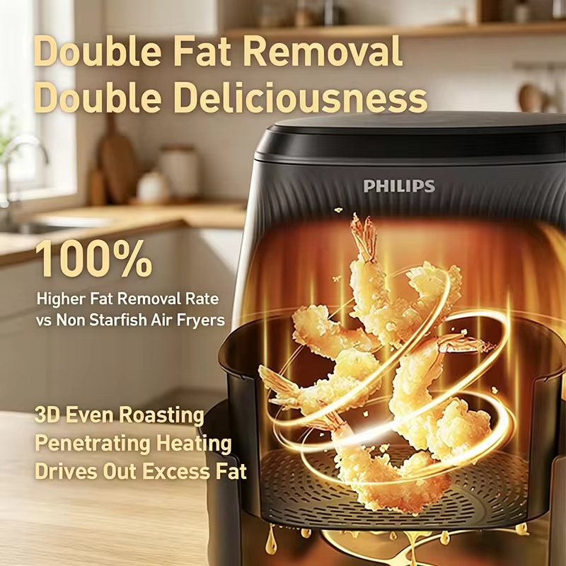 Philips Na120 Air Fryer Household 4.2L Non Stick Coated Electric Fryer Non Stick Inner Liner Easy Clean Essential Home Kitchens