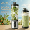 ZHENMI Personal Portable Blender with Digital Auto-Countdown Display, 20oz Leakproof Travel Cup with Guarded 6-Blade for Ice Cru