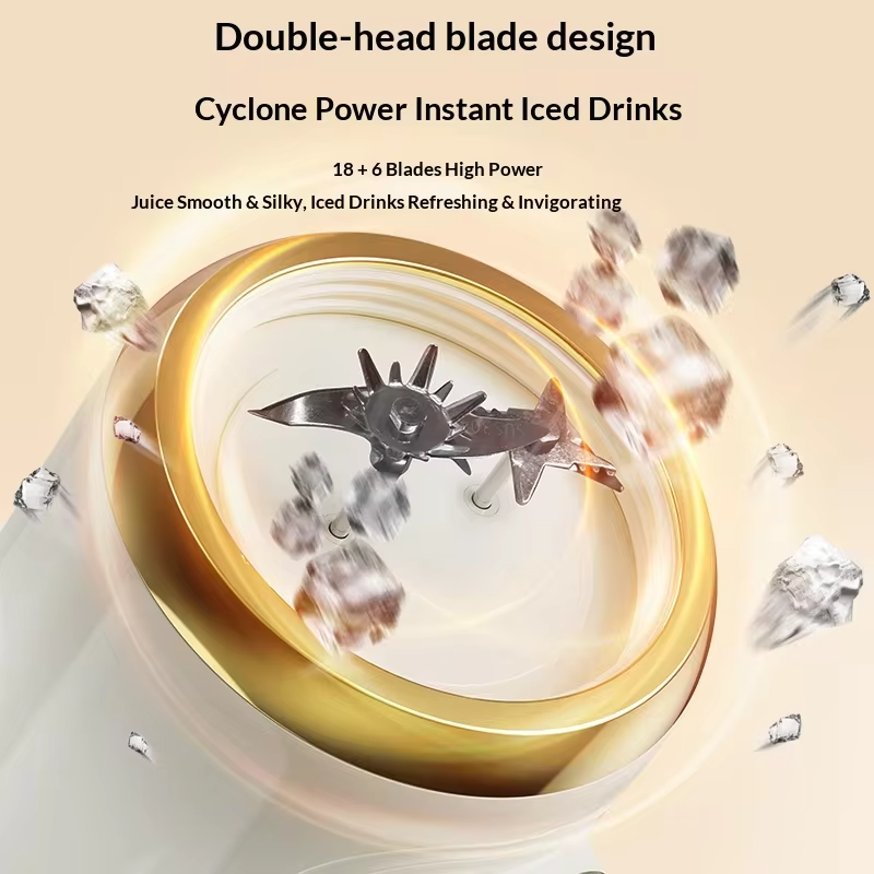 Double Blade New Juicer, USB Charging Portable Blender, Small Household Juicer, Digital Wall Breaking Machine, Smoothie Blender