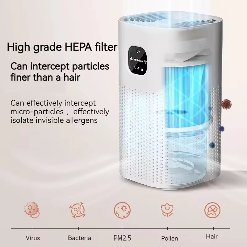 Negative Ion Air Purifier With HEPA Filter Smoke Remover Air Cleaner Negative Ion Purification Machine Odor Eliminator Machine