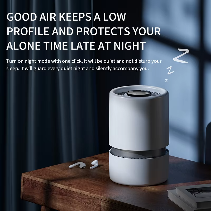 ZNLYRION Mini Desktop Air Purifier HEPA Activated Carbon Filter Negative Ion Blue Light Purification 2 Speed Wind Aroma Function Remove Formaldehyde Smoke Odor Dust