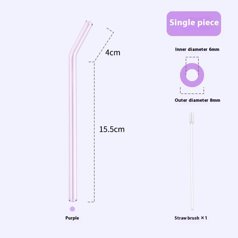 Gianxi Colored High-Value Glass Straw Non Disposable High Temperature Resistant Food Grade Transparent Drinking Glass Straw