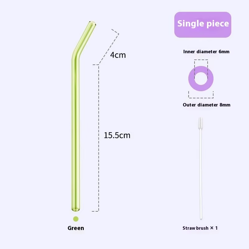 Gianxi Colored High-Value Glass Straw Non Disposable High Temperature Resistant Food Grade Transparent Drinking Glass Straw