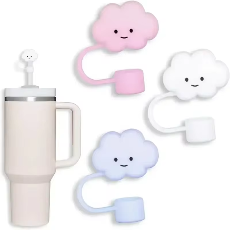 3Pcs Creative Straw Covers Cap For Stanley Cup Compatible Silicone Reusable Straw Tips 10mm For Drinking Straw Topper Decoration