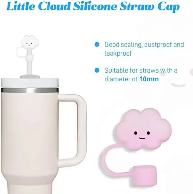 3Pcs Creative Straw Covers Cap For Stanley Cup Compatible Silicone Reusable Straw Tips 10mm For Drinking Straw Topper Decoration