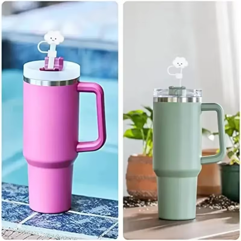 3Pcs Creative Straw Covers Cap For Stanley Cup Compatible Silicone Reusable Straw Tips 10mm For Drinking Straw Topper Decoration