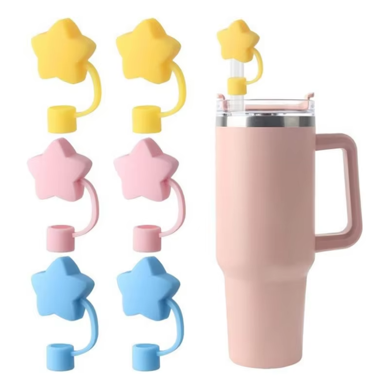 10mm Star Shape Straw Cover Compatible with Stanley 30&40 Oz Tumbler Silicone Star Straw Cover Straw Lid for 10mm Straw