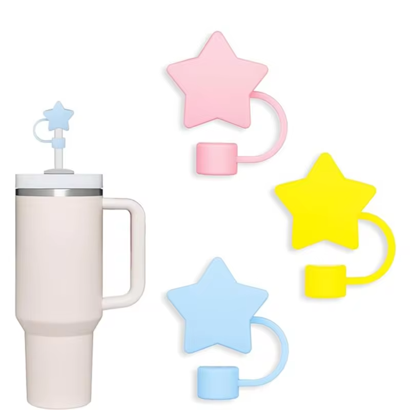 10mm Star Shape Straw Cover Compatible with Stanley 30&40 Oz Tumbler Silicone Star Straw Cover Straw Lid for 10mm Straw