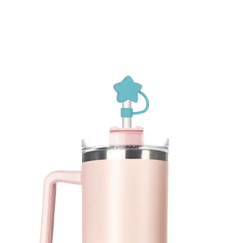 10mm Star Shape Straw Cover Compatible with Stanley 30&40 Oz Tumbler Silicone Star Straw Cover Straw Lid for 10mm Straw
