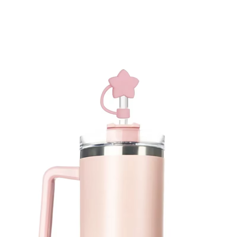 10mm Star Shape Straw Cover Compatible with Stanley 30&40 Oz Tumbler Silicone Star Straw Cover Straw Lid for 10mm Straw